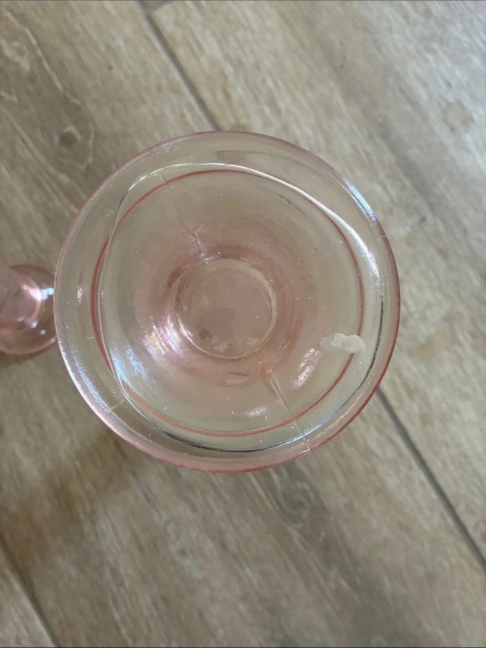 Pink Glass Candle Holders - Set of 2